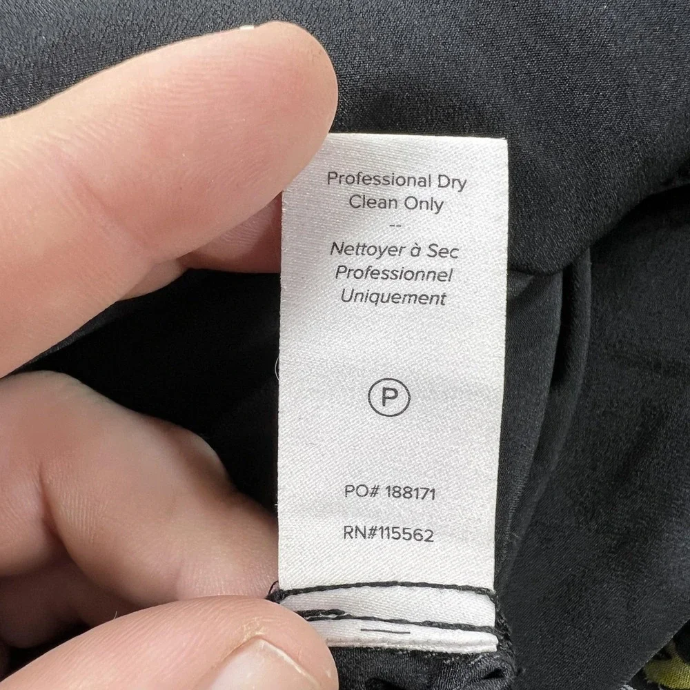 Cinq A Sept Dress Womens Small Black Yellow Floral Silk Ruched Slip Midi - Picture 8 of 9